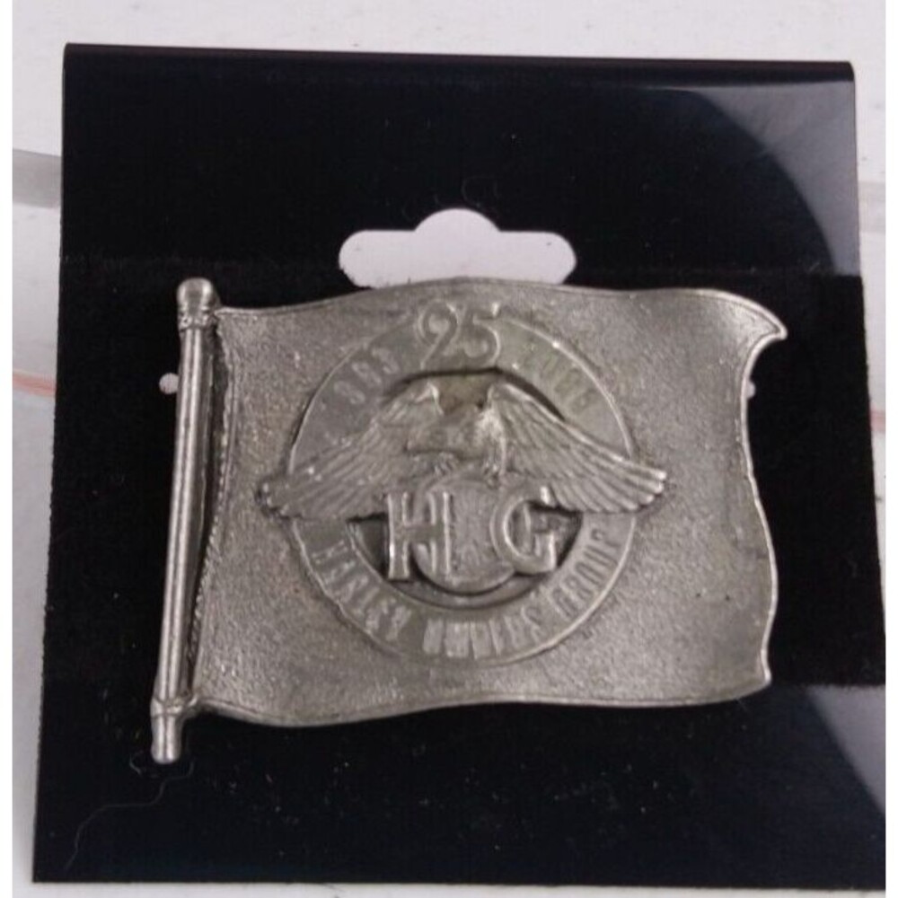 Harley Davidson Owners Group 25 Years Pewter Flag Vest Pin USA New 2008